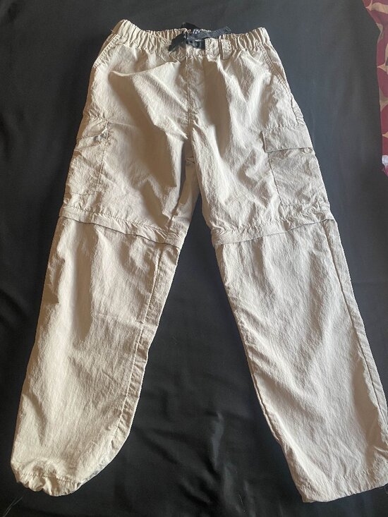 Urban Heritage Pants - Urban Heritage Beige Parachute Cargo Pants Size S – Relaxed Fit